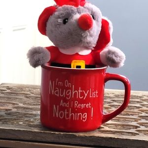 Christmas coffee mug with Santa mouse